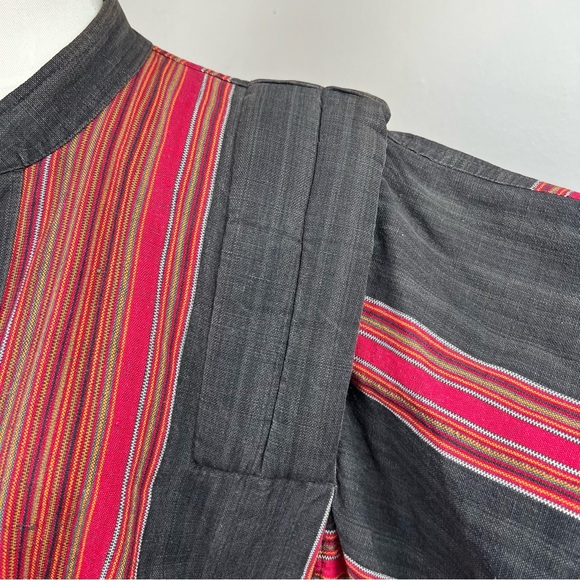 Vintage 80s Striped Batwing Kimono Bomber Jacket - Picture 7 of 8